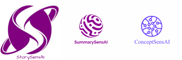 SensAI Triad icons showing the three-step feedback process: ConceptSensAI, SummarySensAI, and StorySensAI.