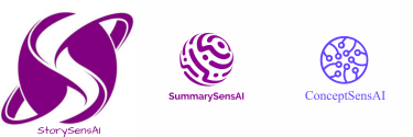 StorySensAI, SummarySensAI and ConceptSensAI logos